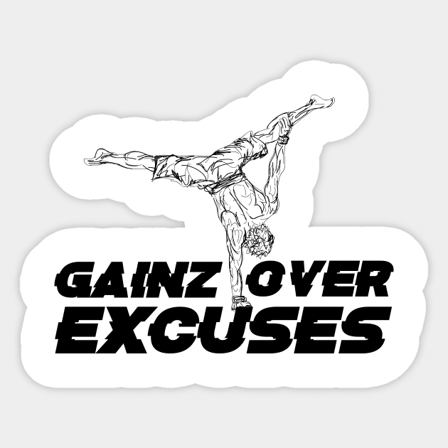 GAINZ OVER EXCUSES Sticker by Speevector